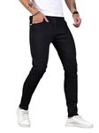 POSHAX Men Skinny Jeans || Men Jeans Pants || Denim Jeans || Jeans for Men (001) (30) Black