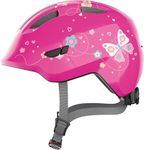 ABUS Smiley 3.0 children's helmet - bike helmet with a low fit, child-friendly designs & space for a pigtail - for girls and boys, Pink, size M