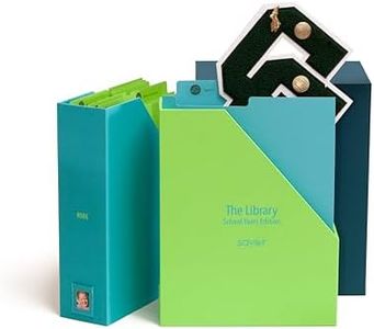Savor | Deluxe School Years Keepsake Box | Fabric Bound Acid-Free Childhood Memory Organizer with Labels for Birthday, Graduation, Mitzvah, Mother’s Day, and Baby Shower (Ocean, Harper)