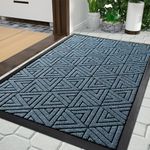 Yimobra Door Mat Outdoor Entrance, Heavy Duty Sturdy Front Welcome matt for Outside Home Entry, Doormat for Back Patio Floor Porch Garage Office, Low Profile, Easy Clean, 29.5 x 17, Mix Blue