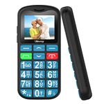 uleway Big Button Mobile Phone for Elderly, Easy to Use Basic Mobile Phone, SIM Free Unlocked Senior Mobile Phone With SOS Emergency Button, Large Volume, Flashlight, FM Radio (Blue)