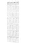 ManGotree Over Door Shoe Storage Organiser, 24 Pockets with Breathable Mesh, Hanging Shoe Storage, Shoe Rack Holder for Sneakers, Slippers, Cruise, Shoe organiser Fits Behind Door Storage - White