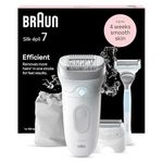 Braun Silk-épil 7 Epilator, Wet and Dry, Wide Head, Includes Venus Intimate Razor, Shaver Head and Trimmer Comb, SE7-141