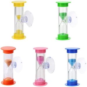 Pack of 5 Sand Timer, CAASFOOY Hourglass Timer Sand Clock 2 Minutes, Plastic Hourglass Timer,Colorful Sandglass Hourglass Sand Clock Timer for Games, Classroom, Kitchen, Decor