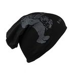 iSWEVEN Cotton Slouchy Beanie and Skull Cap for Summer, Winter, Autumn & Spring Season, Can be Used as a Helmet Cap Too - Free Size (7026A, Black)