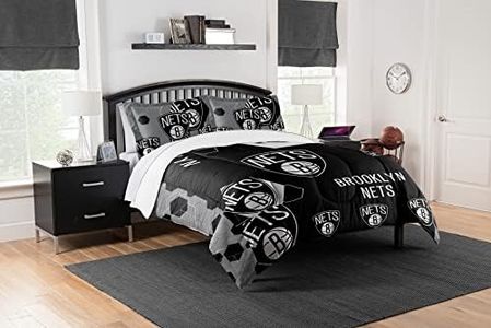 Northwest NBA Brooklyn Nets Unisex-Adult Comforter and Sham Set, Full/Queen, Hexagon
