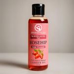 Sparshveda Rosehip Oil (120ML) for Hair care, Wrinkles, Fine Lines, Scars, Stretch Marks, Under Eyes, Skin and Face - For Men and Women - 100% Pure & Natural, Cold Pressed | Rosehip Seed Oil