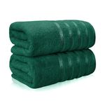 Casabella Bath Sheets - Luxury 2 Pack Bathsheet 90x180 cm - 100% Cotton Towels - Quick Dry Extra Large Bath Towel - Super Soft Highly Absorbent Jumbo Bath Sheet - Large Bathroom Towels - Jade