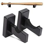 TOBWOLF 2PCS Baseball Bat Display Case, Baseball Bat Hanger Holder, Wall Mount Baseball Bat Horizontal Rack, Baseball Bat Bracket (Wall Bat Rack - Black)