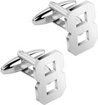 AMITER Mens Cufflinks with Number, 