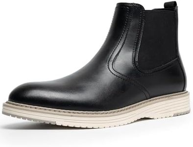 CGRRBW Men's Chelsea Boots, Fashion and Comfort Driving Shoes, Slip-Resistant Outsole, Slip on Casual Ankle Boots for Men QEXXM05-BLACK-10.5