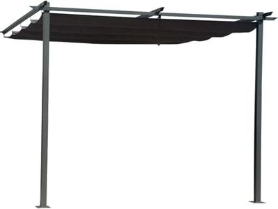 Habitat et Jardin Pergola adossée avec Toit rétractable - 3 x 3 m - Gris Anthracite