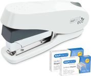 Rapesco 1467 Germ-Savvy Antibacterial, ECO Luna Less Effort Stapler with 2000 Staples, 50 Sheet Capacity, Soft White