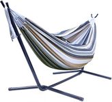 Sorbus 2-Person Premium Hammock with Steel Stand- Premium Cotton Blend 60" Large Hammock Bed- Heavy Duty 450lbs Portable Hammock w/Carrying Case - For Garden Yard Patio Outdoor Camping Gifts- Washable