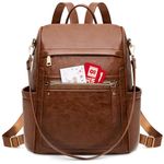 Backpack Purse for Women, Anti-Theft Travel Backpack Designer Leather Shoulder Bag Handbags Fashion Rucksack Ladies Casual Backpack, Brown