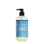 Mrs. Meyer's Clean Day Liquid Hand Soap, Cruelty Free and Biodegradable Hand Wash Made with Essential Oils, Rain Water Scent, 370 ml Soap Pump Bottle