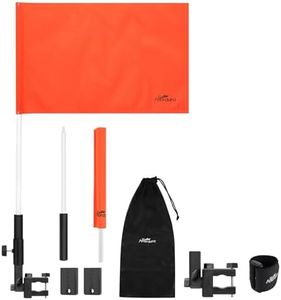 Affordura Orange Boat Flag with Upgraded Flag Holder Mount, 12X18 Inch 30" Water Ski Safety Skier down Flag for 7/8”-1.75” Round or 1"-1.5" Square Rails of Pontoons Boat, Speedboats and More