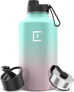 IRON °FLASK Sports Water Bottle - 32 Oz 3 Lids (Wide Spout Lid), Leak Proof - Stainless Steel Gym & Sports Bottles for Men, Women & Kids - Double Walled, Insulated Thermos, Mothers Day Gifts for Mom