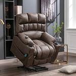 Kayan Electric Power Lift Recliner Chair Massage Chair for Elderly, Ergonomic Lounge Single Sofa Seat Living Room Lounge Recliners, Extra Large Recliner Chairs Sofa with 2 Cup Holders (Brown)