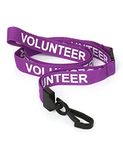 CKB Ltd Volunteer LANYARDS Breakaway Safety Lanyard Neck Strap Swivel Plastic Clip for ID Card Holder - Pull Quick Release Design (Purple, Pack of 10)