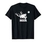 Howling at the Moon Bear Antlers Beer Hunting Camping Gift T-Shirt