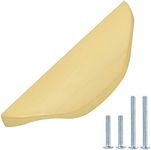Amazon Basics Modern Finger Drawer Pull, 3.07-inch Length (1.26-inch Hole Center), Brushed Brass, 10-pack