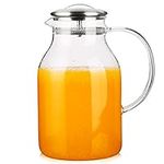 Hiware Glass Pitcher with Lid and S