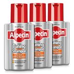 Alpecin Tuning Shampoo 3x 200ml | Preserves Natural Hair Colour and Supports Natural Hair Growth | Dark Caffeine Shampoo to Cover Early Grey Hairs | Hair Care for Men Made in Germany