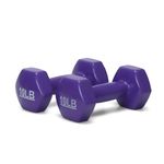 Amazon Basics Vinyl 10 Pound Dumbbells - Set of 2, Purple