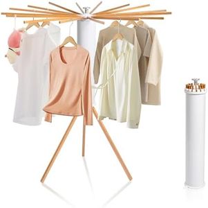 ZOFGENOW Clothes Drying Rack, Rotary Foldable Stand with 16 Arms, White