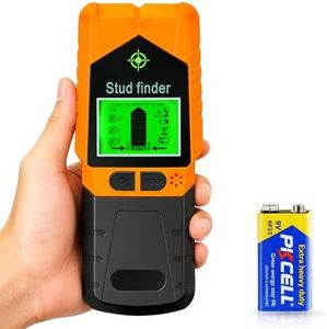 Stud Finder Wall Scanner - 6 in 1 Electronic Stud Finder with HD LCD Display and Smart Chip, Stud Detector Beam Finders for the Center and Edge of Wood AC Wire Metal Joists Pipes (Orange)
