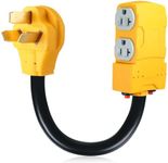 Tellegloww 1.8 FT 220 to 110 Adapter Compatible with NEMA 10-50P to 4X 5-20R/15R with 20 Amp Circuit Breaker, 220/250V Electrical Stove/Range/Oven Male Plug to Gas 110/125V Power Convert Adapter