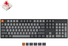 Keychron K10 Full Size 104 Keys Bluetooth Wireless Mechanical Gaming Keyboard for Mac Windows with Gateron G Pro Red Switch, Multitasking/White LED Backlight/USB C Wired Computer Keyboard