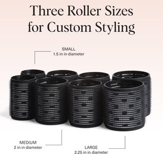 Kitsch Ceramic Hair Rollers, 8-Piece Set – Black