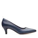 Clarks Women Linvale Jerica Navy Leather Pumps-6UK/India (39.5 EU) (91261372114060)