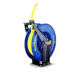 Goodyear Steel Retractable Air Compressor/Water Hose Reel with 1/2 in. x 50 ft. Rubber Hose, Max. 300PSI