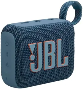 JBL Go 4 - Ultra-Portable, Waterproof and Dustproof Bluetooth Speaker, Big Pro Sound with Punchy bass, 7-Hour Built-in Battery, Made in Part with Recycled Materials (Blue)