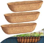 36'' Trough Coco Liners 3 Pack, Natural Coconut Coir Fiber for Wall Basket Planters, Window Box Liners, Garden Planter Baskets, Fence Flower Baskets