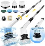 FYDEE Electric Spin Scrubber, Bathroom Cleaner Brush with 7 Replaceable Brush Heads, IPX7 Waterproof Shower Power Scrubber, Electric Cleaning Brush for Tile, Floor, and Bathroom