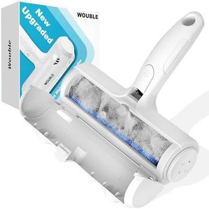 Wouble Pet Hair Remover Roller, Dog and Cat Fur Lint Remover Brush Roller, Pet Hair Catcher, Reusable Self-Cleaning for Furniture, Laundry, Bedding- White Cat's Ear