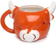 Puckator Highland Coo Cow Head Ceramic Shaped Tea Coffee Mug - Funny Home Accessories - Cute Gifts for Girlfriend - Large Mugs for Men Women Hot Drinks Cute Cups Presents Secret Santa Gift Cup Set