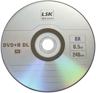 DVD+R DL Double Layer Logo 8X 8.5GB 240min Video – LSK Media Logo Top, 50 Pack in Spindle | Blank DVDs for Burning Video | DVD Discs Blank | Recordable DVDs