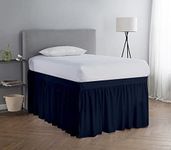 Dorm Room Bed Skirt,Extended Bed Skirt Twin XL,Extra Long Dorm Room Bed Skirt,College Room Dorm Bed Skirt,100% Soft Microfiber Bed Skirt-Twin XL 36" Navy Blue