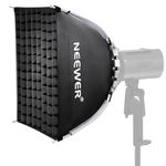 NEEWER 15.7"x15.7" Quick Setup Foldable Softbox Square with Diffusers/Honeycomb Grid/Bag, Bowens Mount Compatible with Godox Aputure 120d Continuous Video Lights Q4 Studio Flash Strobes, NS15S