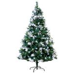 Christmas Tree World - 9ft Artificial Unlit Snowy Scots Pine - Natural and Realistic Look with Bushy and Luxury Quality PVC Tips, Easy to Assemble and Take Down (158cm Diameter)