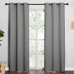 NICETOWN Blackout Curtains 84 Inches Long, Room Darkening Thermal Insulated Soli Grommet Curtains 2 Panels for Bedroom Living Room Windows (42 x 84 Inch, Silver Grey, 2 Panels)