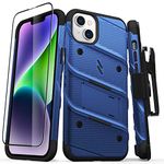 ZIZO Bolt Bundle for iPhone 14 Plus Case with Screen Protector Kickstand Holster Lanyard - Blue