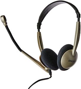 Koss CS100 Auriculares con Cable y Micrófono con Cancelación Ruido, Cascos de Diadema Ajustables On Ear para Videoconferencia Oficina, Call Center, Comunicación, Zoom, Conexión Doble Jack 3,5mm