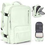 Travel Backpack for Women Business Laptop Backpack Fits 14 Inch Airline Cabin Bag Water Resistant with USB Charging Port Carry On Backpack Shoe PouchDaypack Weekend Overnight Mint Green