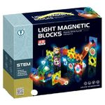 Happy Hues® Light Magnetic Tiles- Building Blocks for Kids 3D STEAM Educational Toys, Magnetic Marble Run/Toys for Kids Age 3 +Year Old Boys Girls Creative Gift (49 Pcs Magnetic Tiles)
